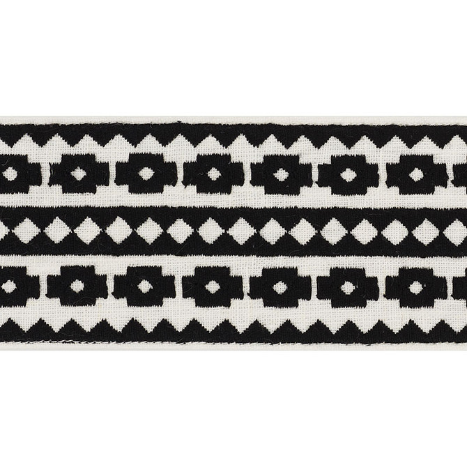 Schumacher Trim Talitha Tape Black 70642 BOHEMIA LINEN 85% SPUN POLYESTER 15% INDIA </p><p>Repeat: Horizontal: 3/4" (2CM) and Vertical: 2.75 - My Fabric Connection -
