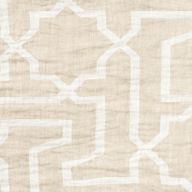 Schumacher Fabric Arabesque Maze Sheer Natural 75871 Patterned-Sheers-Casements 100% Linen - Horizontal: 14.875 and Vertical: 17.75 116.5 - My Fabric Connection -