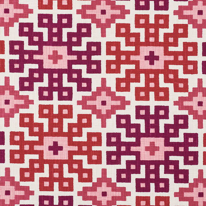 Schumacher Fabric Palmetto Print Valentine 177452 HAPPY TOGETHER See Sample ISRAEL - </p><p>Repeat: Horizontal: 26 3/4" (68CM) and Vertical: 25 1/4" (64CM) 54" (137CM) - My Fabric Connection -