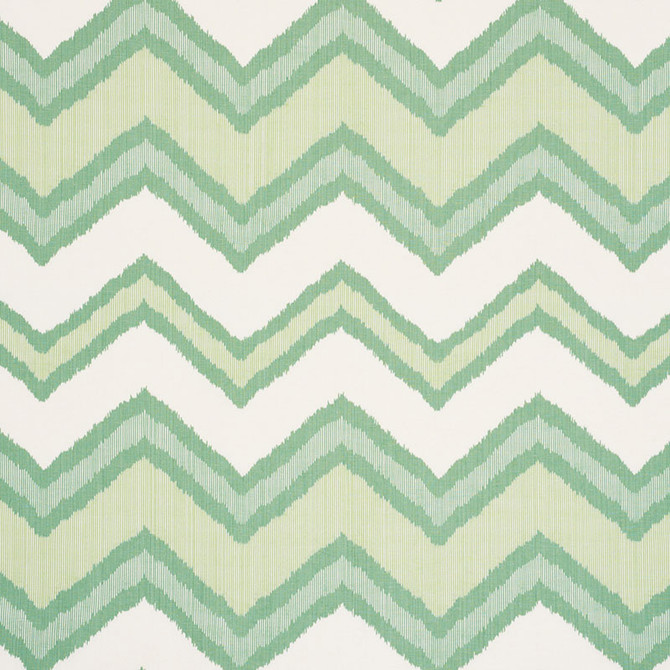 Schumacher Fabric Chevron Ikat Green 72631 IKAT COLLECTION See Sample ITALY - </p><p>Repeat: Horizontal: 13 1/2" (34CM) and Vertical: 28" (71CM) 57" (145 CM) - My Fabric Connection -