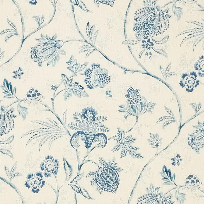Schumacher Fabric Chinoiserie Vine China Blue 176490 Mark D. Sikes 18.0" - My Fabric Connection -