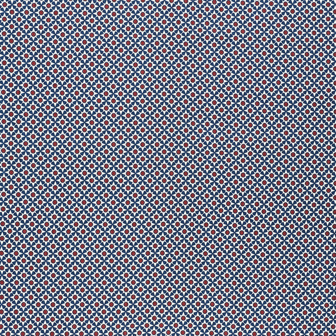 Schumacher Fabric Serendipity Navy & Red 176423 Clique 100% Linen - Horizontal: 1.5 and Vertical: 1.5 54 - My Fabric Connection -