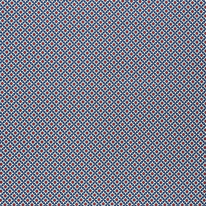 Schumacher Fabric Serendipity Navy & Red 176423 CLIQUE See Sample CHINA - </p><p>Repeat: Horizontal: 1 1/2" (4CM) and Vertical: 1 1/2" (4CM) 54" (137CM) - My Fabric Connection -