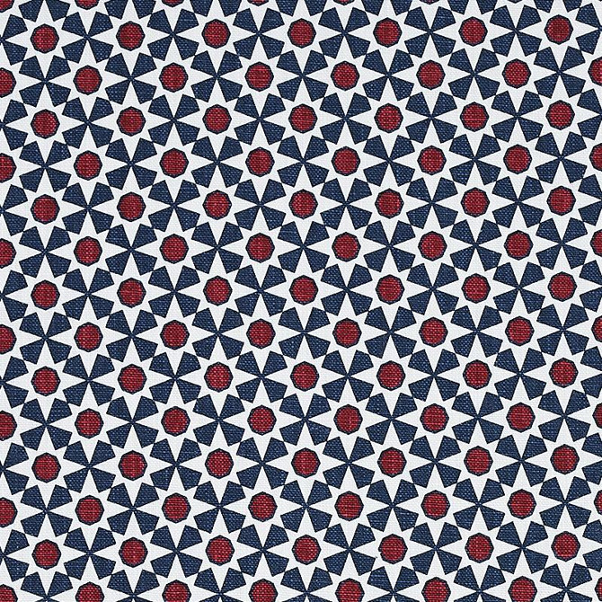 Schumacher Fabric Serendipity Navy & Red 176423 Clique 2.75" - My Fabric Connection -