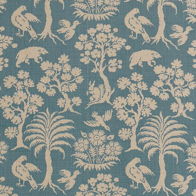 Schumacher Fabric Woodland Silhouette Cadet 176174 Schumacher Classics 13.5" - My Fabric Connection -