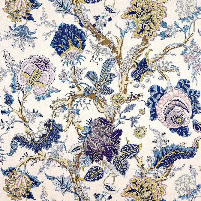 Schumacher Fabric Indian Arbre Hyacinth 175781 Schumacher Classics 52.0" - My Fabric Connection -