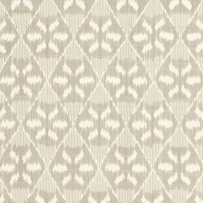 Schumacher Fabric Darjeeling Cotton Ikat Stone 66964 CHROMA See Sample INDIA LIGHT DUTY </p><p>Repeat: Horizontal: 6 5/8" (17CM) and Vertical: 11" (28CM) 52" WIDE (132CM) - My Fabric Connection -