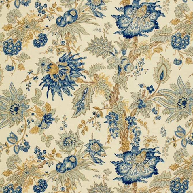 Schumacher Fabric Ellis Floral Vine Indigo 1304001 GREEFF PRINTS F05 See Sample THAILAND NOT APPLICABLE </p><p>Repeat: Horizontal: 27" (69CM) and Vertical: 23 1/2" (60CM) 54" WIDE (137CM) - My Fabric Connection -