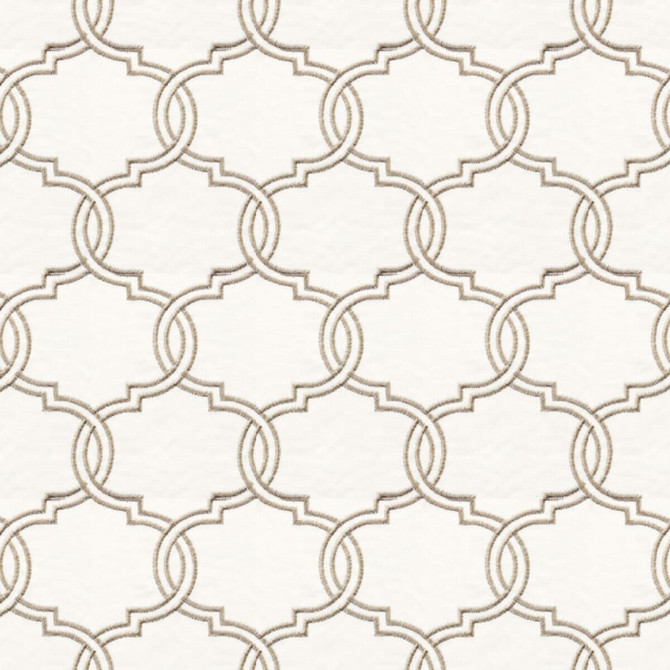 Stout Fabric Align 3 Biscuit COLOR MY WINDOW EMBROIDERY/SNOW 65%COT 35%POL CHINA Horizontal: 4.25 and Vertical: 5.75 52 in - My Fabric Connection -