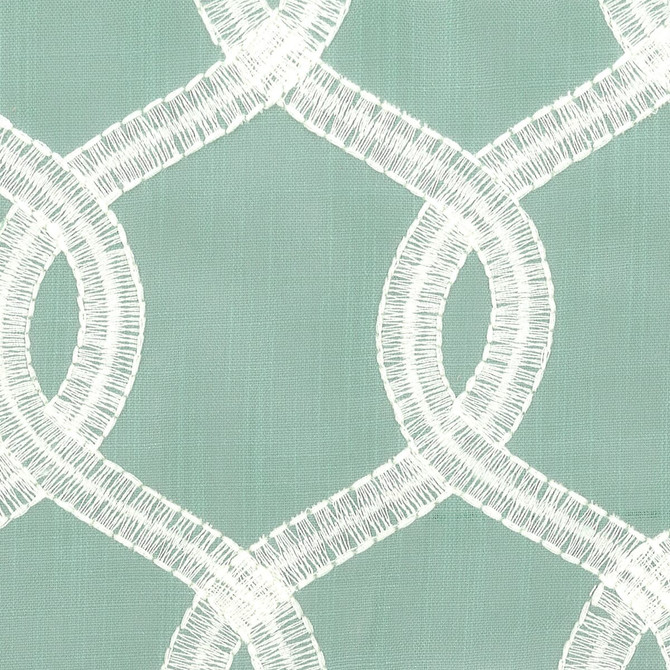 Stout Fabric Dunway 1 Opal Comfortable Living Seamist/Aqua 100% Polyester CHINA Horizontal: 4 and Vertical: 7.375 57 in - My Fabric Connection -