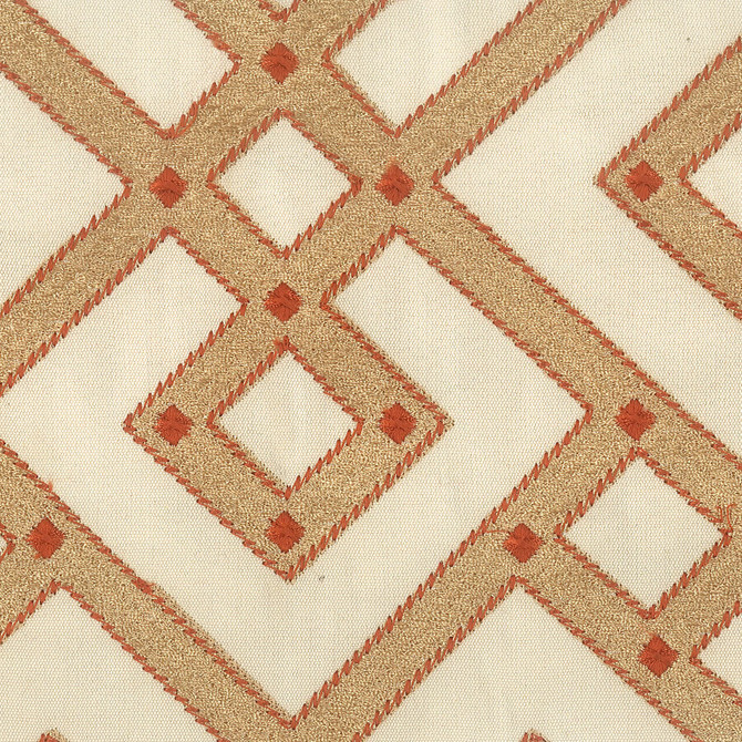 Stout Fabric Cued 3 Spice RAINBOW LIBRARY CINNAMON/SIENA 100%COT %BEMB INDIA </p><p>Repeat: 12.625 51.63 in - My Fabric Connection -