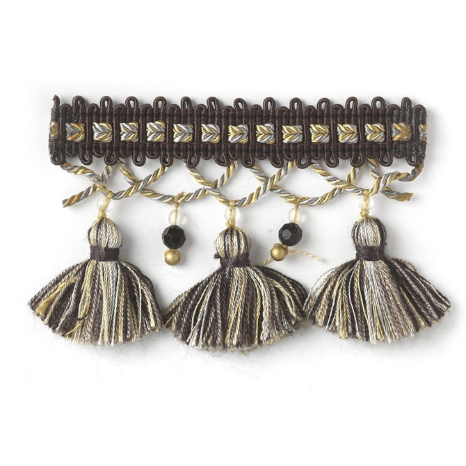Stout Trim Lotus 8 Charcoal BEDAZZLE TRIM 80%SVI 11%POL 9%COT CHINA Horizontal: 0 and Vertical: 0 2.25 in - My Fabric Connection -