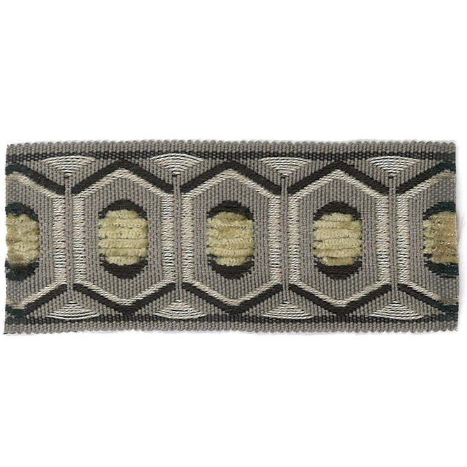 Stout Trim Honeycomb 1 Fog ACCENTS TAPES & BORDERS 74%SVI 26%POL CHINA Horizontal: 0.875 and Vertical: 0 1.75 in - My Fabric Connection -