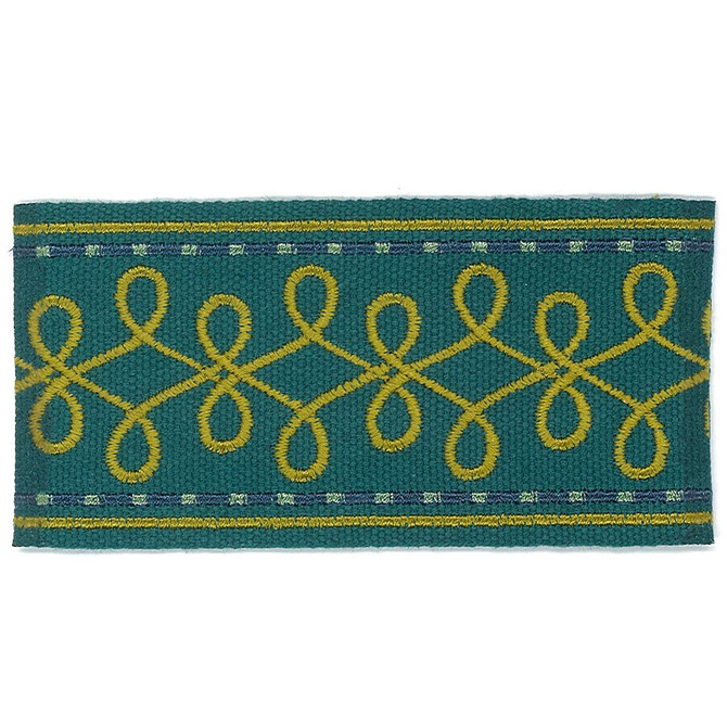 Stout Trim Katherine 5 Teal ACCENTS TAPES & BORDERS 100%SVI CHINA Horizontal: 1 and Vertical: 0 2 in - My Fabric Connection -