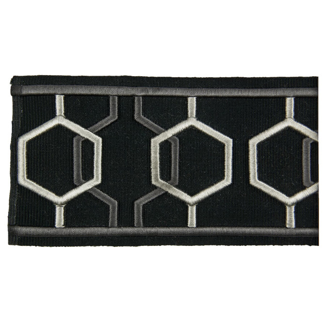 Stout Trim Emily 2 Onyx Trim 99%SVI 1%POL CHINA </p><p>Repeat: H: 3.000, V: 4.000 3 in - My Fabric Connection -