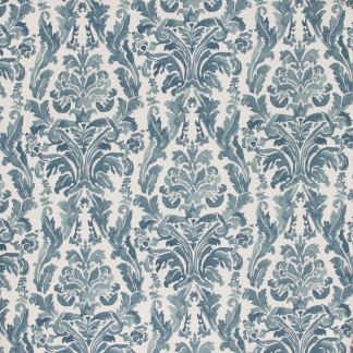Carole Fabric Heir Apparent Blue Ridge French Navy 85% Cotton, 15% Linen Printed In USA 25 1/4" V, 13 1/2" H HD 54" - My Fabric Connection -