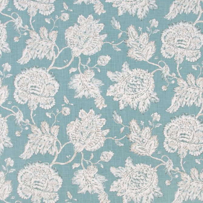 Carole Fabric Are You Ready Cloud MOUNTAIN SKY 55% Linen, 45% Rayon- Soil & Stain Repellent Finished In USA 18" V, 27" H HD 54" - My Fabric Connection -