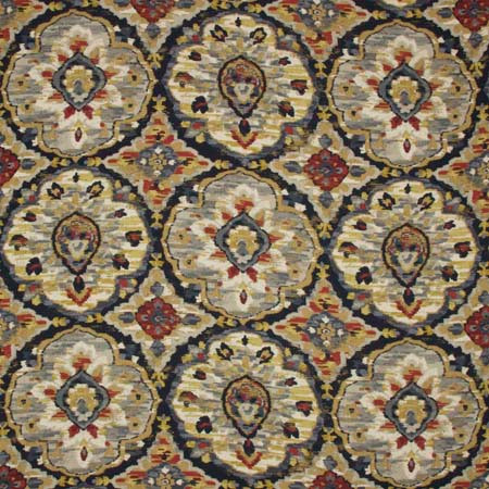 Carole Fabric Culture Graphite Golden Sunrise,Red Sea 67% Viscose, 33% Linen Spain Passes 15,000 Double Rubs Wyzenbeek Horizontal: 27" and Vertical: 27" V 54" - My Fabric Connection -