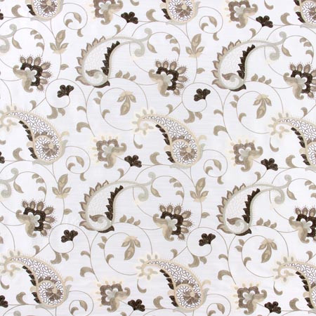 Carole Fabric Garden Blooms Pearl ONYX & IVORY 100% Polyester India N/A </p><p>Repeat: 18" V, 17" H 51" - My Fabric Connection -