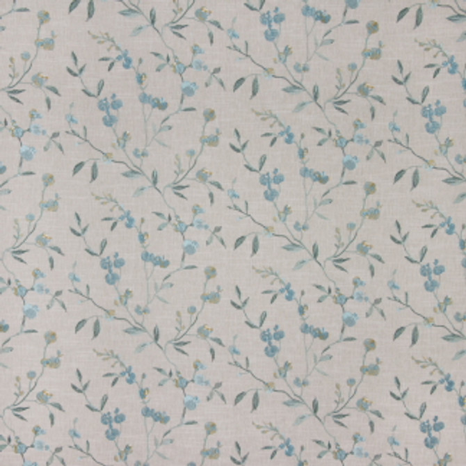 Carole Fabric Shall I Riviera Seamist 58% Cotton, 42% Polyester India N/A </p><p>Repeat: 12 3/8" V, 25 1/4" H 51" - My Fabric Connection -