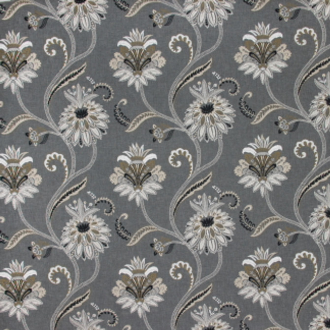 Carole Fabric Warm Welcome Granite Sandalwood 50% Polyester, 50% Cotton India 15 3/8" V, 26" H 51" - My Fabric Connection -