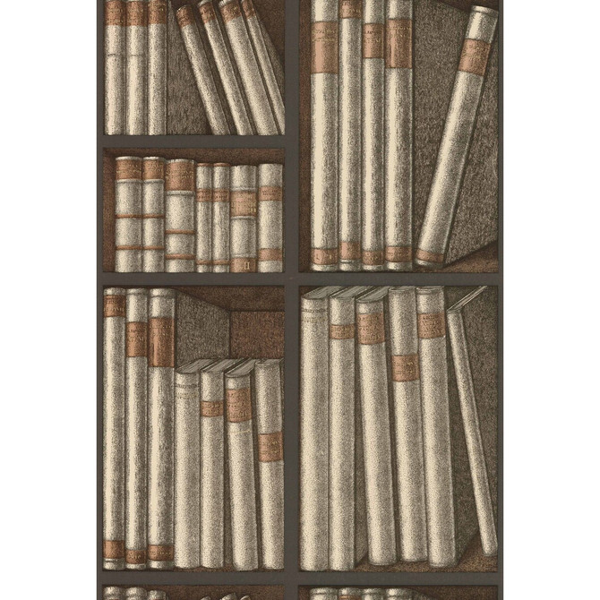 Cole & Son Wallcovering Ex Libris Oat/Charcoal Wallcovering PAPER - 100% United Kingdom </p><p>Repeat: H: 20.5, V: 29.9 20.5 - My Fabric Connection -