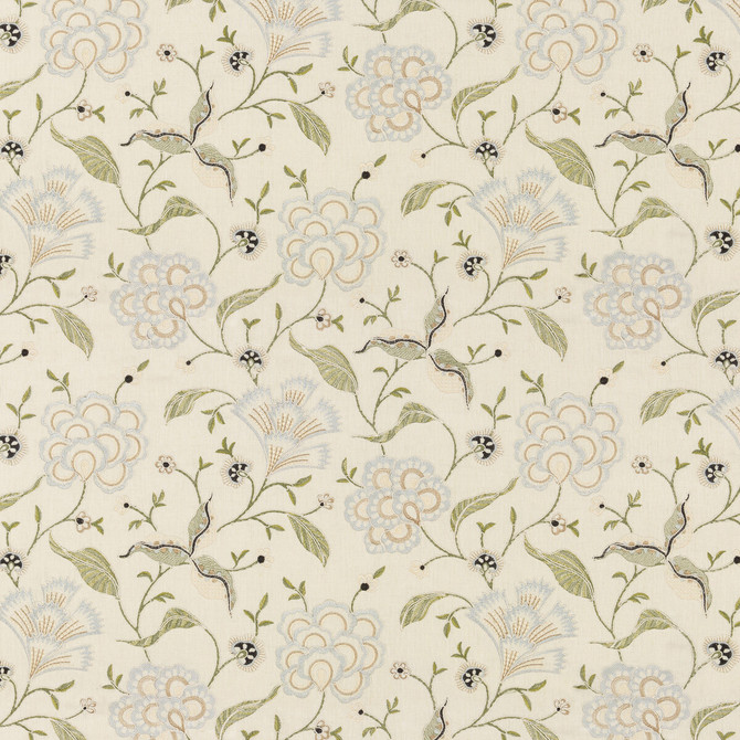G P & J Baker Fabric Lamorna Embroidery Linen ARTISAN II LINEN - 65%;VISCOSE - 35% India Horizontal: 26.792 and Vertical: 22.852 53.584 - My Fabric Connection -