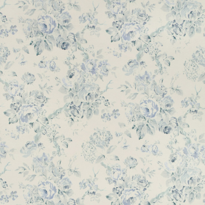 Lee Jofa Wallcovering Garden Roses Wp Aqua/Blue SUZANNE RHEINSTEIN III LINEN - 80%;ACRYLIC - 20% Italy Horizontal: 34.25 and Vertical: 27.81 34.25 - My Fabric Connection -