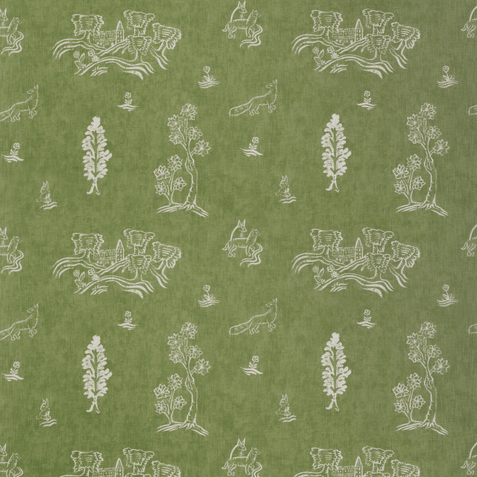 Kravet Couture Fabric Friendly Folk Basil Green ANDREW MARTIN KIT KEMP VISCOSE - 82%;LINEN - 18% United Kingdom HEAVY Horizontal: 10.5 and Vertical: 10 54.5 - My Fabric Connection -