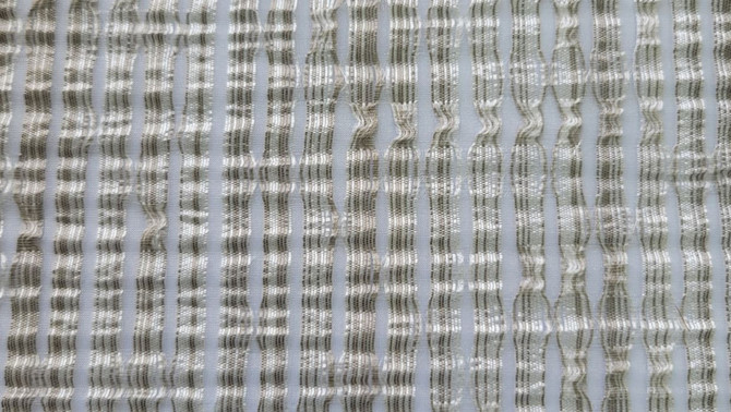 Norbar Fabric Frontier Platinum SHEER MADNESS 100% POLYESTER TURKEY 5 1/4"H 118" - My Fabric Connection -