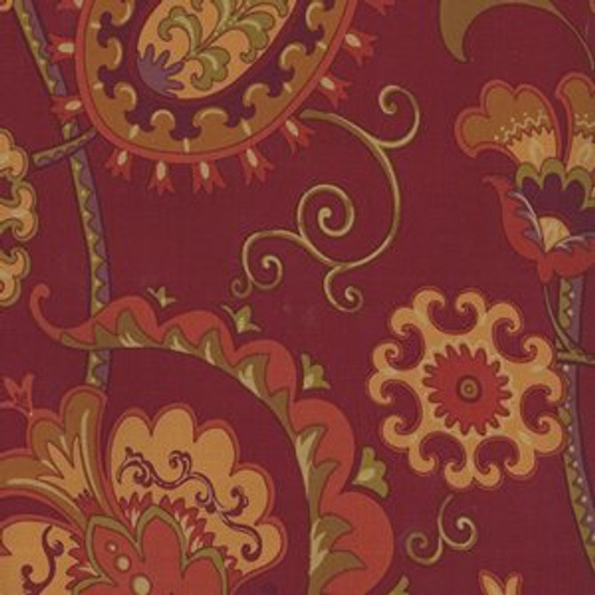 Norbar Fabric Maypole Cinnabar 100% COTTON TWILL S. KOREA 27"V 13 1/2"H 54" - My Fabric Connection -