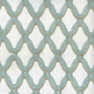 Norbar Fabric Odienne Aqua 57% POLYESTER 43% COTTON INDIA 3"V - 3 1/4"H 52 - My Fabric Connection -