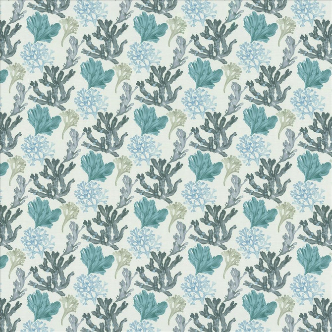 Kasmir Fabric Aquata 55 Blue See sample 65% Polyester
35% Cotton
 SPAIN 40,000 Martindale Cycles </p><p>Repeat: Horizontal: 11 inches and Vertical: 9 6/8 inches 55 - My Fabric Connection -