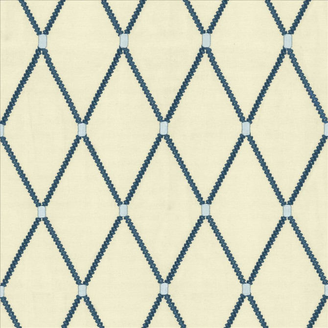 Kasmir Fabric Arlo Diamond Blue 1458 70% Cotton
30% Rayon
 INDIA </p><p>Repeat: Horizontal: 4 inches and Vertical: 7 4/8 inches 54 - My Fabric Connection -