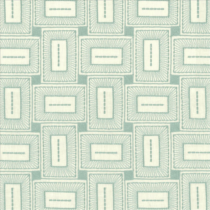 Kasmir Fabric Box Office Aqua 1464 55% Polyester
42% Cotton
3% Linen
 INDIA </p><p>Repeat: Horizontal: 7 2/8 inches and Vertical: 7 6/8 inches 54 - My Fabric Connection -