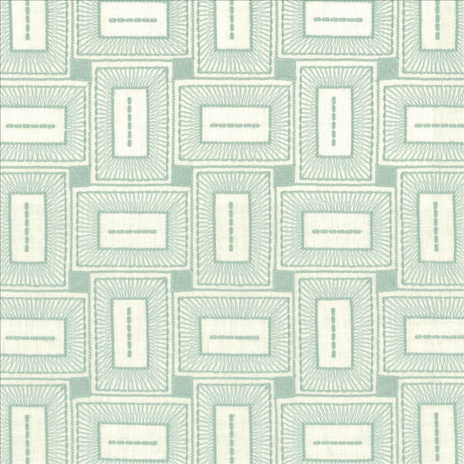Kasmir Fabric Box Office Aqua 1464 55% Polyester
42% Cotton
3% Linen
 INDIA </p><p>Repeat: Horizontal: 7 2/8 inches and Vertical: 7 6/8 inches 54 - My Fabric Connection -