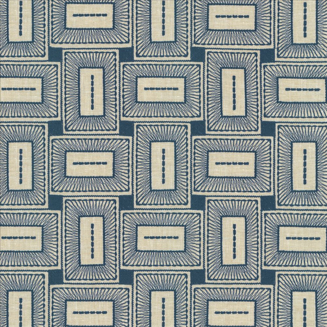Kasmir Fabric Box Office Navy 1463 55% Polyester
42% Cotton
3% Linen
 INDIA </p><p>Repeat: Horizontal: 7 2/8 inches and Vertical: 7 6/8 inches 54 - My Fabric Connection -