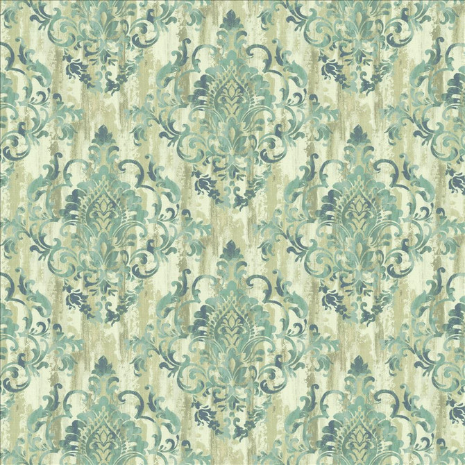 Kasmir Fabric Juliette Damask Teal 1453 100% Cotton
 SOUTH KOREA </p><p>Repeat: Horizontal: 27 inches and Vertical: 24 6/8 inches 54 - My Fabric Connection -