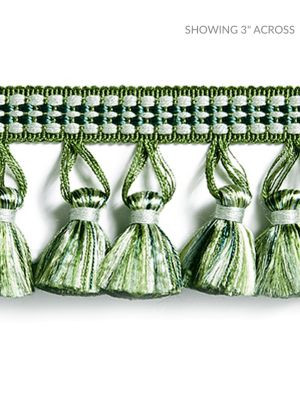 Scalamandre Trim Plaza Tassel Fringe Forest SCFT15050007 NOVANTA PASSEMENTERIE 54% FIBRANNE 46% RAYON CHINA LIGHT DUTY Horizontal: 0" and Vertical: 0" 2.25 - My Fabric Connection -