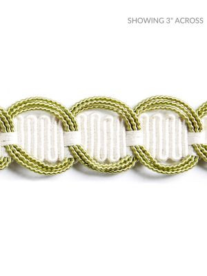 Scalamandre Trim Crescent Braid Pear SCV12480004 NOVANTA PASSEMENTERIE 56% FIBRANNE 28% COTTON 16% RAYON CHINA LIGHT DUTY Horizontal: 0.875" and Vertical: 0" 1.25 - My Fabric Connection -