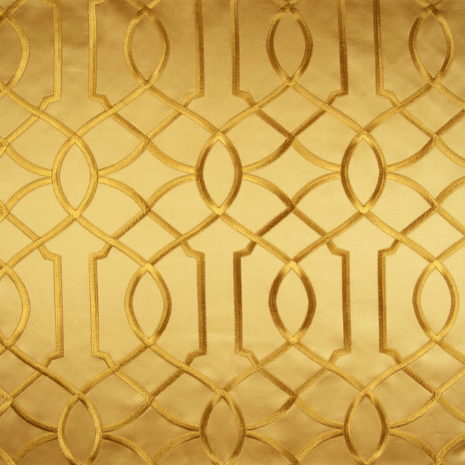 Norbar Fabric Boomerang Golden PARAMOUNT 60% COTTON 40% POLYESTER INDIA 9 1/4"V 5 1/4"H 52 - My Fabric Connection -