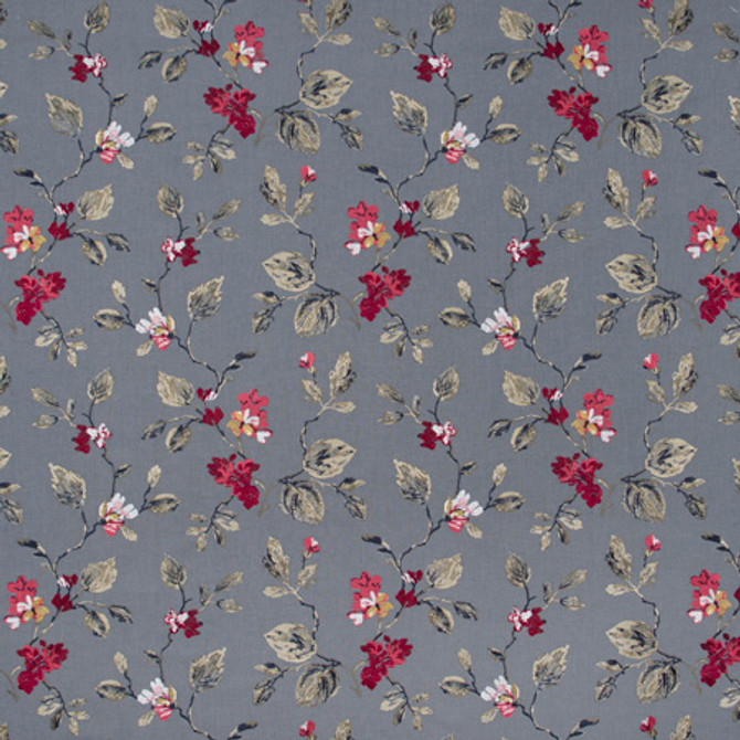 Carole Fabric Never Leave Lipstick Geranium 52% Polyester, 48% Cotton India 18 7/8" V, 17" H 51" - My Fabric Connection -