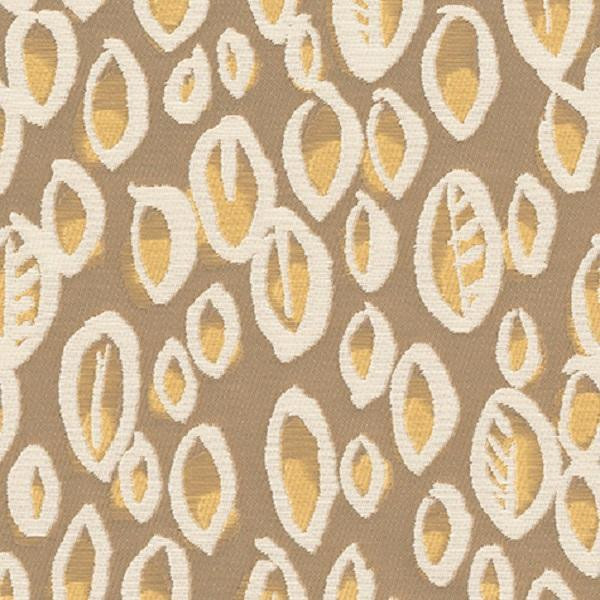 Brentano Fabric Autumn Riviera Leaf Motif Tan 14 3/8