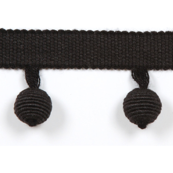 Europatex Fabric Le Lin Beaded Fringe - Black Le Lin Collection 63% Linen / 37% Rayon China See Sample Horizontal: N/A and Vertical: N/A 1.46 inches  - My Fabric Connection -