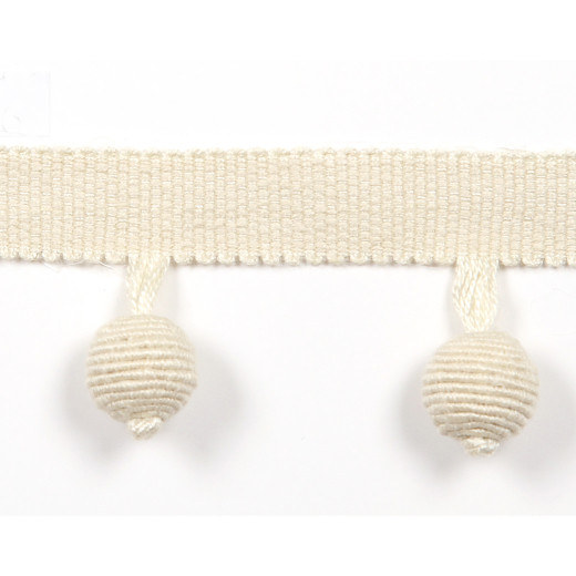 Europatex Fabric Le Lin Beaded Fringe - Bone Le Lin Collection 63% Linen / 37% Rayon China See Sample Horizontal: N/A and Vertical: N/A 1.46 inches  - My Fabric Connection -