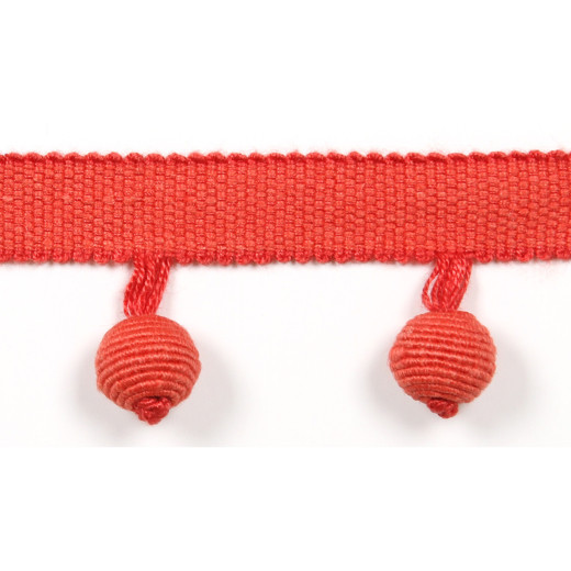 Europatex Fabric Le Lin Beaded Fringe Dark Coral Le Lin Collection 63% Linen / 37% Rayon China See Sample Horizontal: N/A and Vertical: N/A 1.46 inches  - My Fabric Connection -