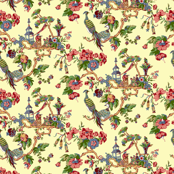 Bassett Mcnab Fabric 7224-3 Oriental Sage BASSETT MCNAB PRINTS 65%LIN 26%COT 9%NYL ENGLAND Horizontal: 54 and Vertical: 25.25 54 in - My Fabric Connection -