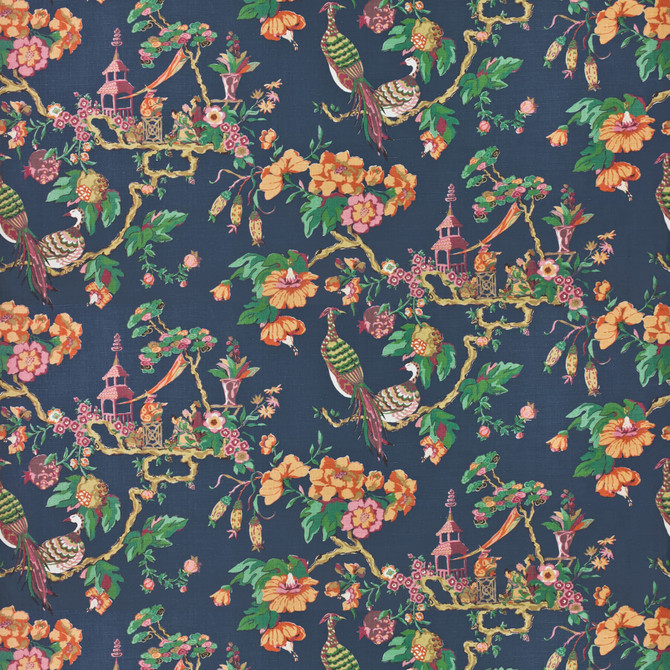 Bassett Mcnab Fabric 7224-4 Oriental Sage BASSETT MCNAB PRINTS 65%LIN 26%COT 9%NYL ENGLAND Horizontal: 54 and Vertical: 25.25 54 in - My Fabric Connection -