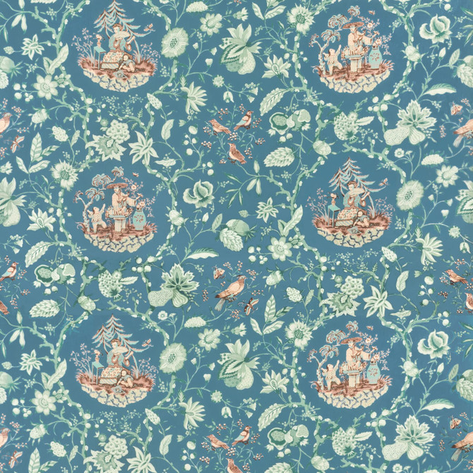 Bassett Mcnab Fabric 7324-49 Tea Garden BASSETT MCNAB PRINTS 100%COT USA Horizontal: 0 and Vertical: 36 54 in - My Fabric Connection -
