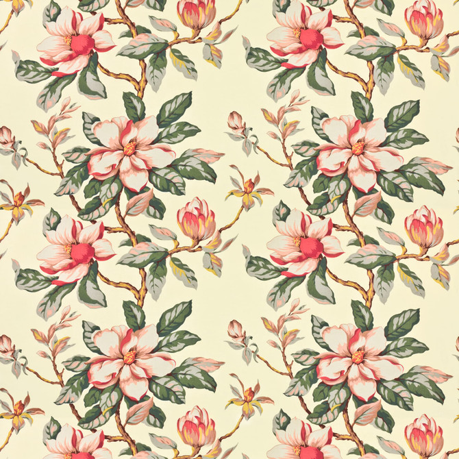 Bassett Mcnab Fabric 7460-7 Magnolia Grandiflora BASSETT MCNAB PRINTS 65%LIN 26%COT 9%NYL UK MARTINDALE WEAR TEST (50 000 CIRCULAR RUBS) Horizontal: 27.000 and Vertical: 25.250 54 in - My Fabric Connection -